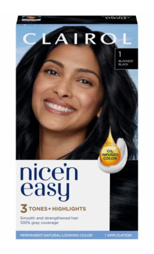 Clairol Nice 'n Easy 1 Blackest Black Hair Color