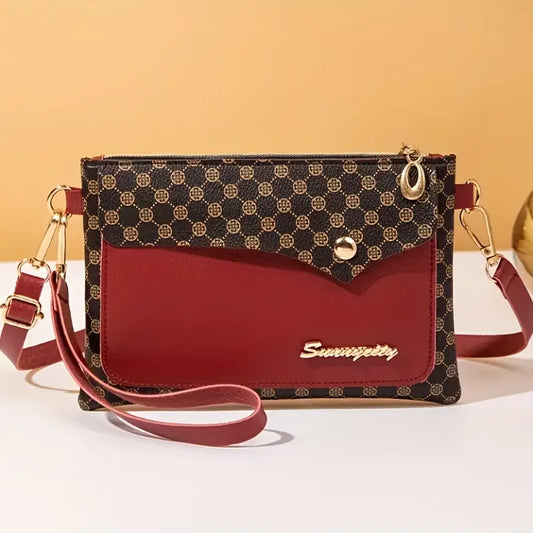 Vintage Pattern Handbag For Women, Multifunctional Cell Phone Bag With Wristband