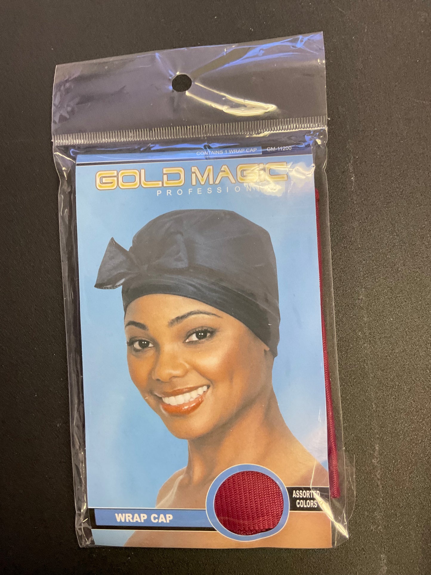 Gold Magic Tie Satin Wrap Cap