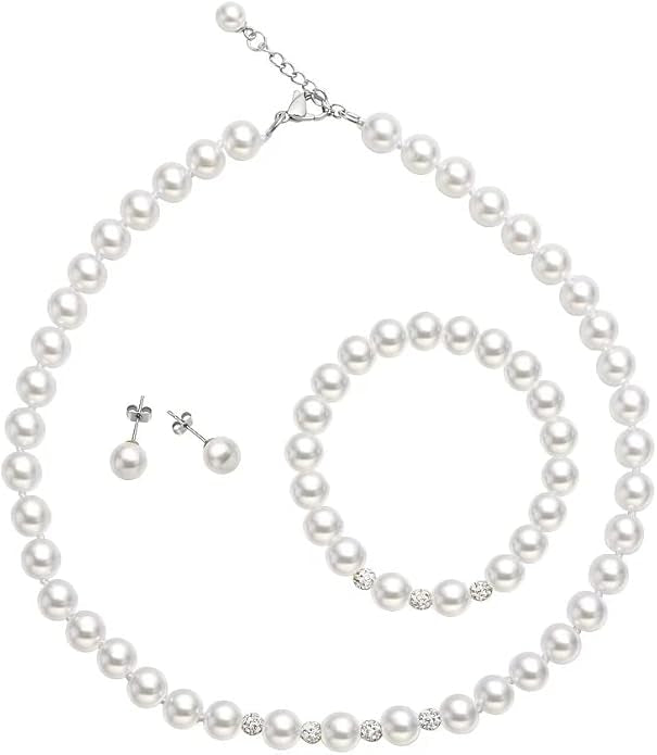 Ladies Pearl Necklace Set