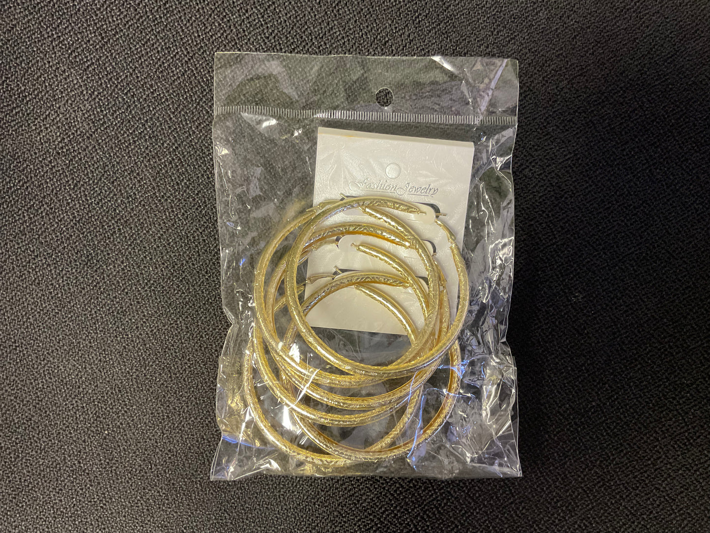 Gold  Hoop Earrings - 6 pair