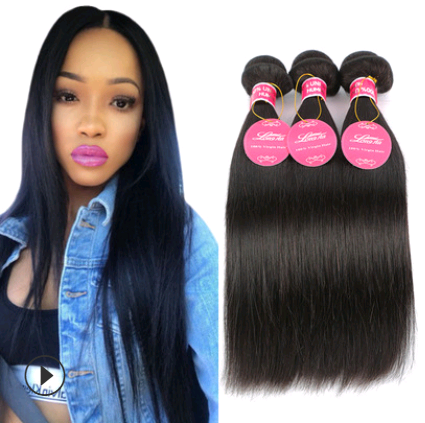 Human hair straight hair extension double weft Bundle