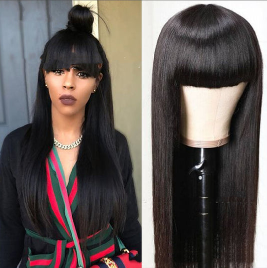 Black Long Straight Hair Synthetic Full Wig