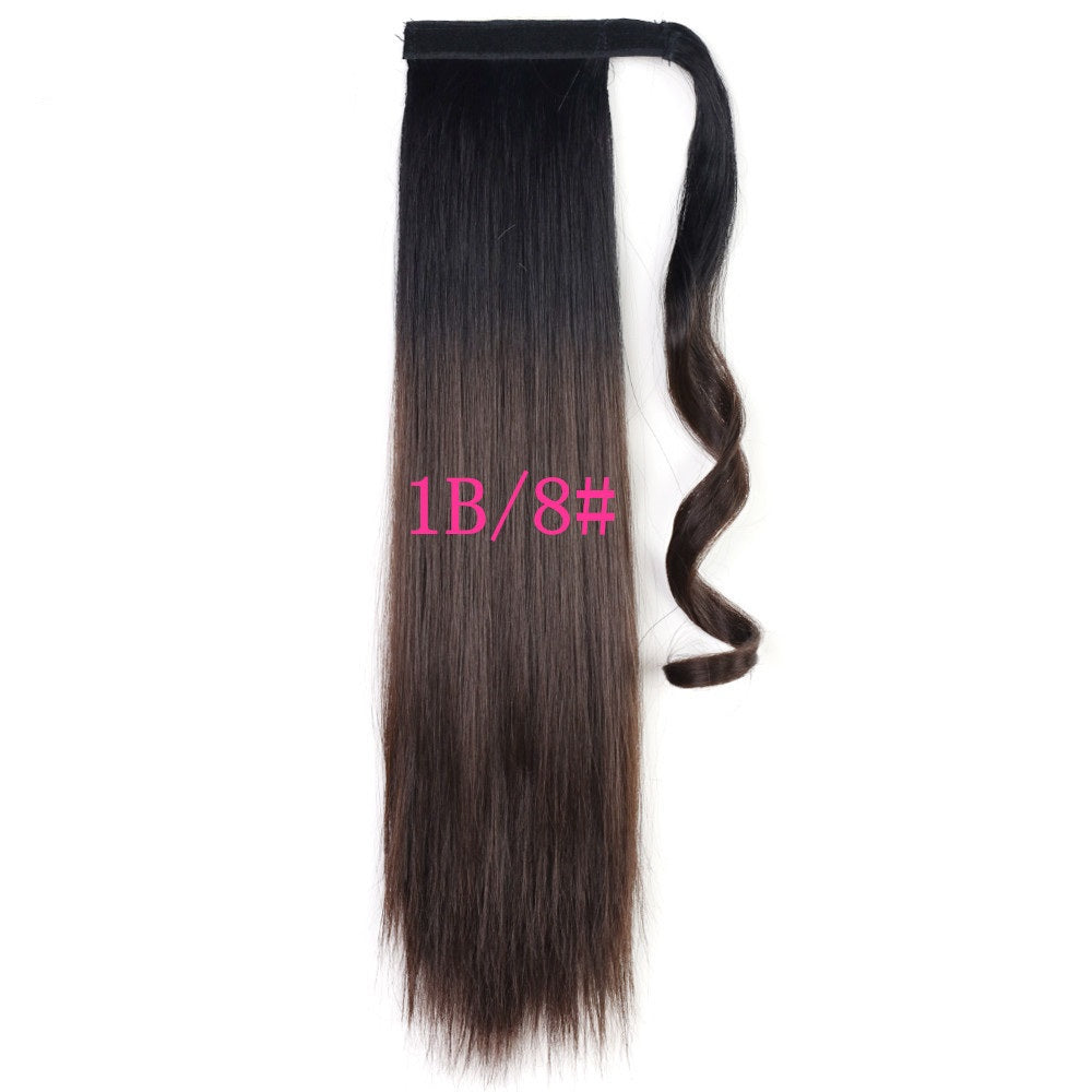 Long Straight Wrap Around Clip In Ponytail  Heat Resistant Synthetic