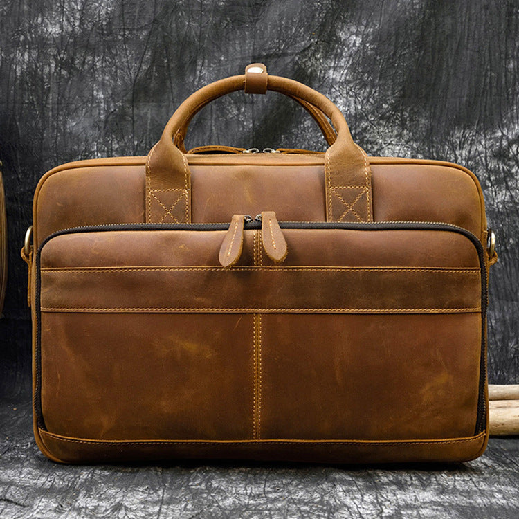 Vintage Men's Briefcase Genuine Leather