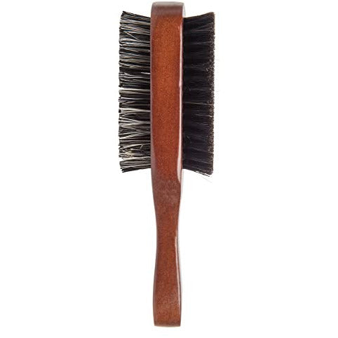 Premium Boar Bristle Brush for Men – Double Sided, Medium and Firm Bristles for Thick Coarse Hair – Wave Styles, Soft on Scalp, Club Handle