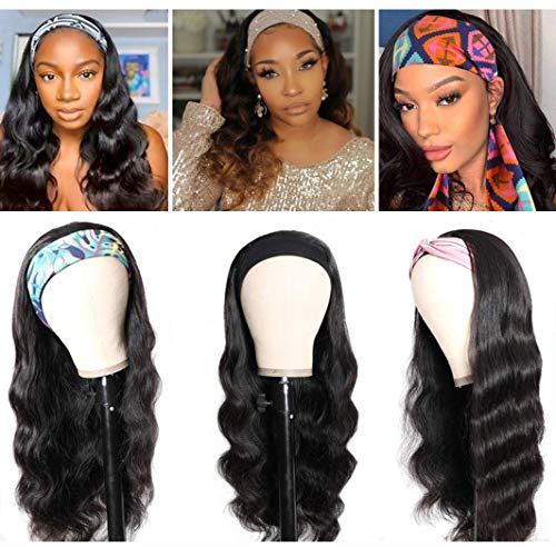 Brazilian Virgin Headband Wig Human Hair Body Wave Glueless Headband Wig Hair None Lace Front 150% Density