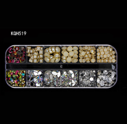 Multi-size Nail Rhinestones 3D Crystal Nail Stones Gems Pearl DIY Nail Art Decorations