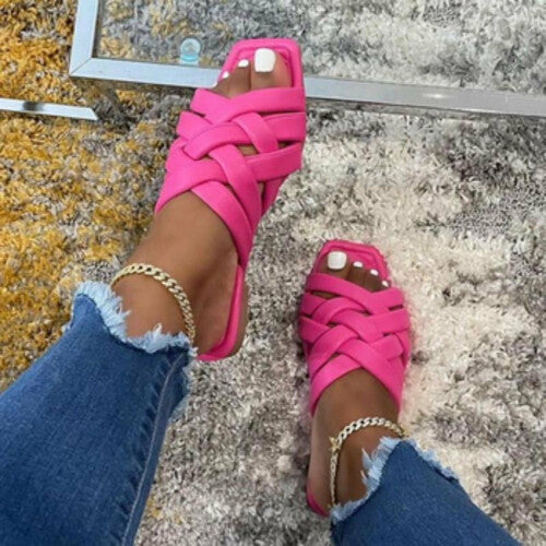 Casual Leather Women Slides
