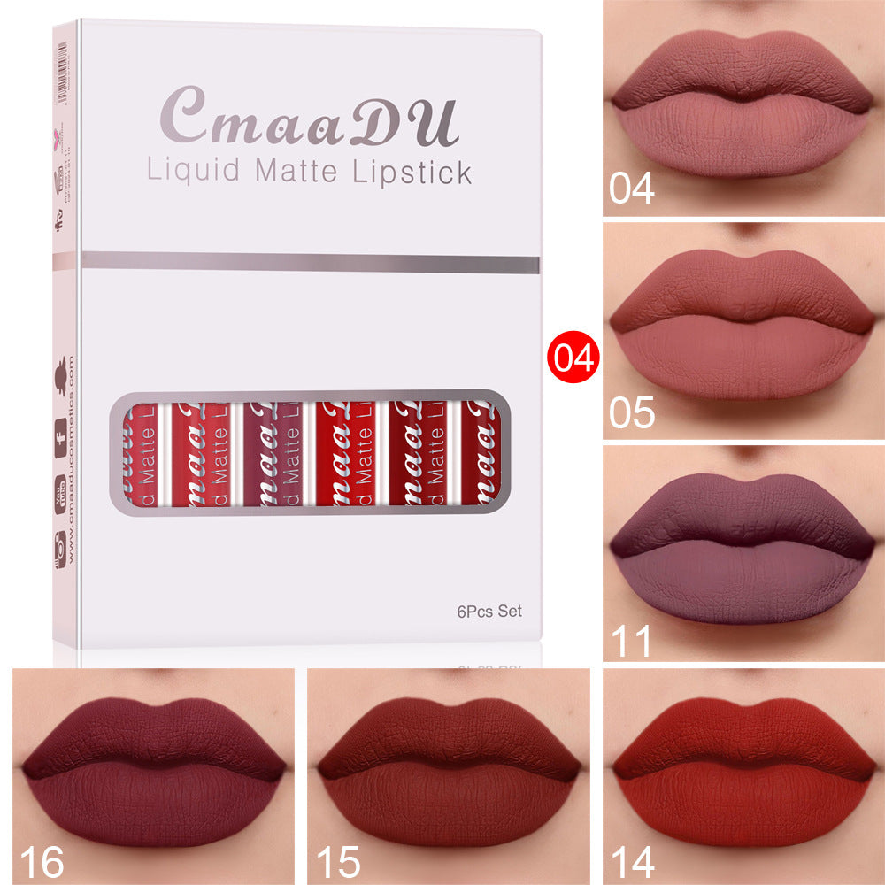 6 Boxes Of Matte Non-stick Waterproof Lipstick
