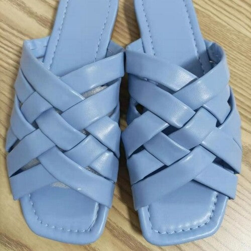 Casual Leather Women Slides