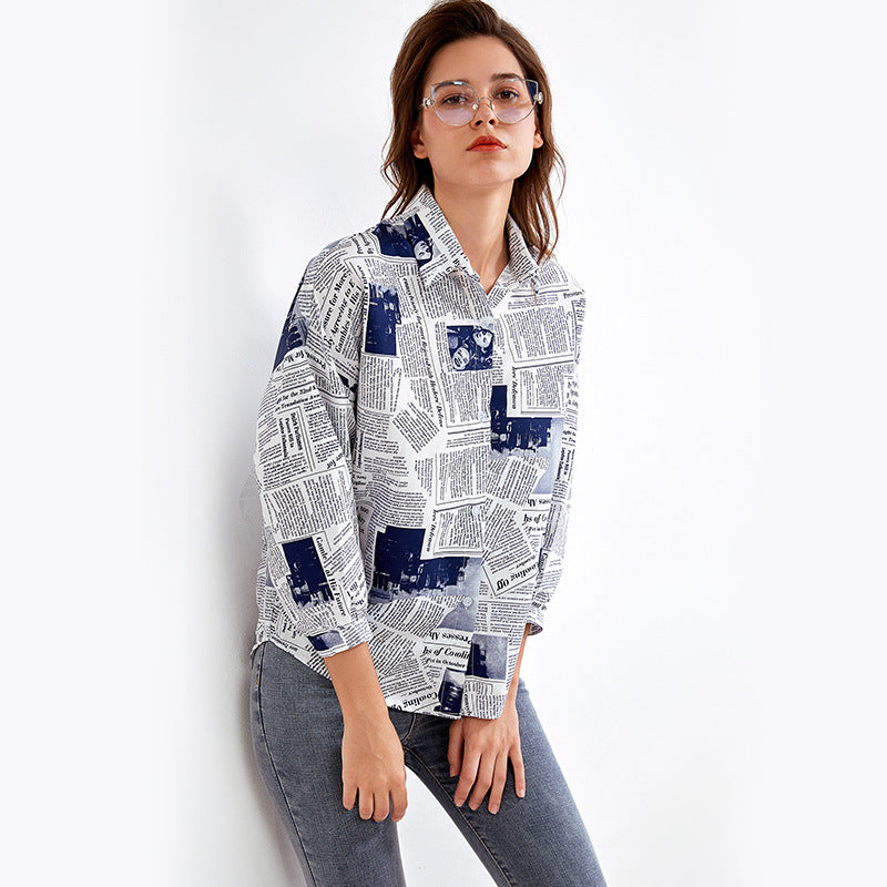 Round Neck Long Sleeve Loose Pullover Shirt