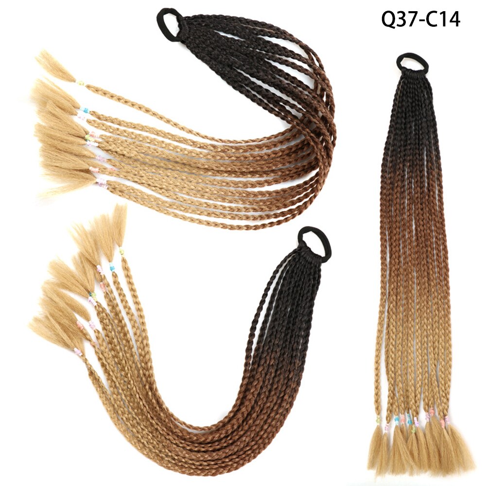 Synthetic Braiding 24" Ponytail Hairpiece With Rubber Band Hair Ring Braided Hair