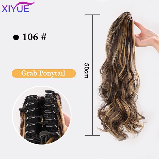 Long Wavy Straight Claw Clip On Ponytail Hair Extension Synthetic