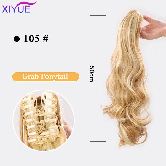 Long Wavy Straight Claw Clip On Ponytail Hair Extension Synthetic