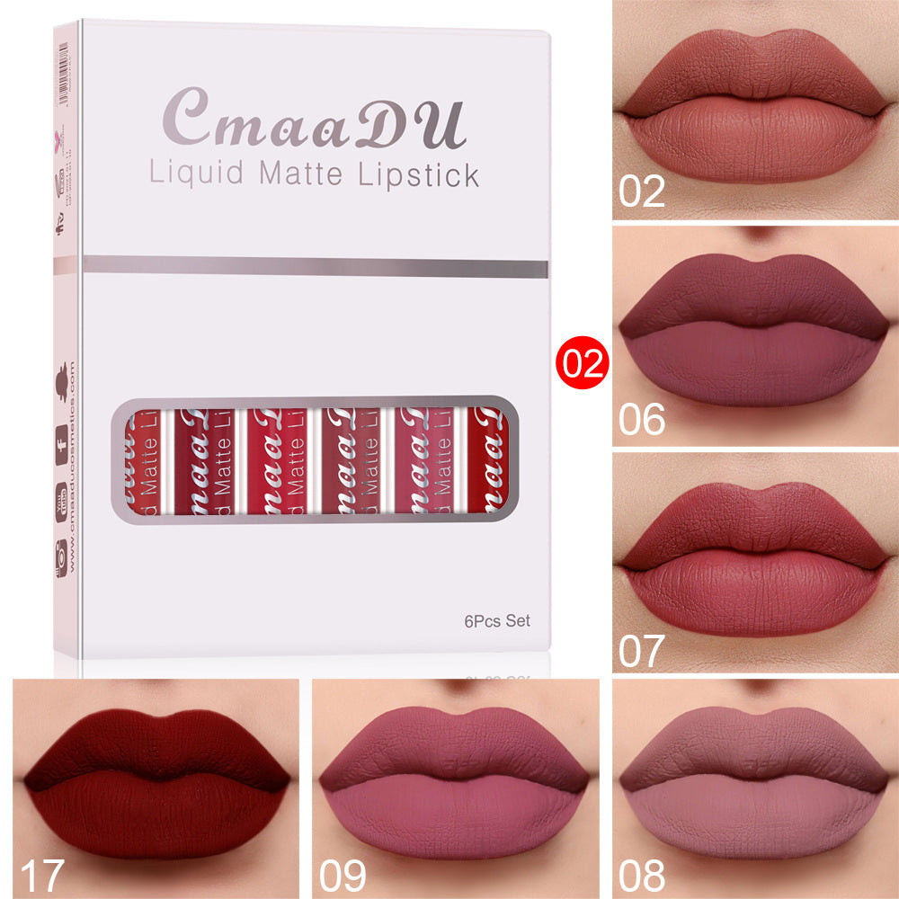 6 Boxes Of Matte Non-stick Waterproof Lipstick
